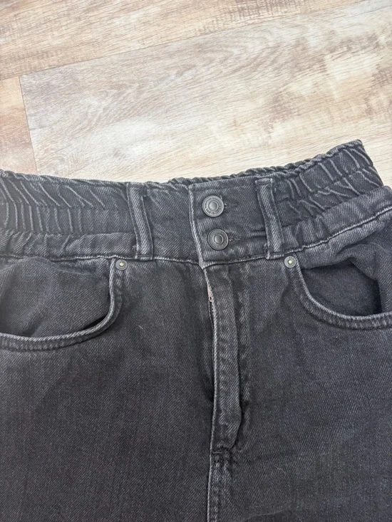 AllSaints Black Boyfriend Jeans with Elastic Waist - Picture 2 of 5